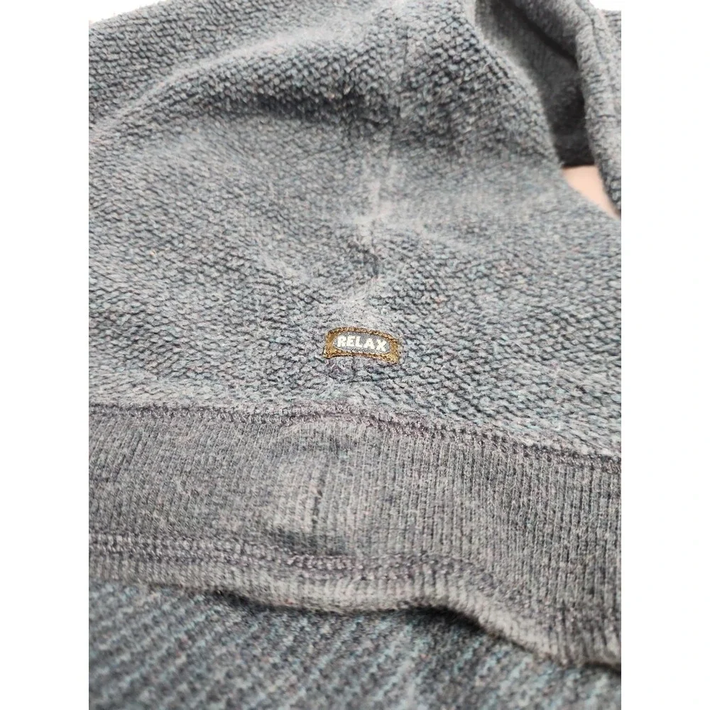Tommy Bahama Mens Blue Sweater Medium M 100% Cotton Textured Knit V-Neck